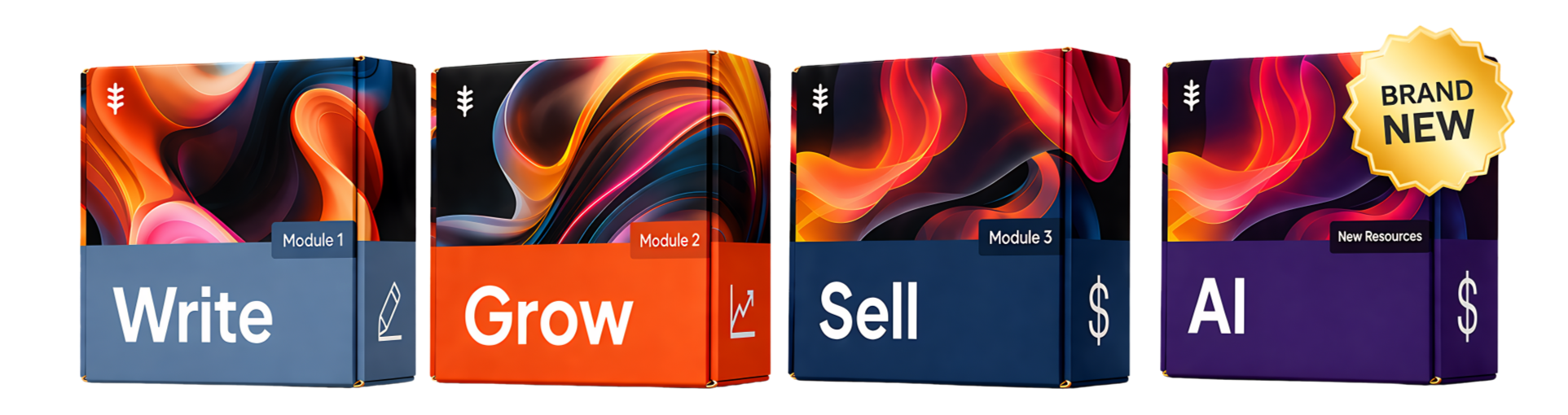 Course bundle visual for Write Grow Sell Course bundle visual for Write Grow Sell