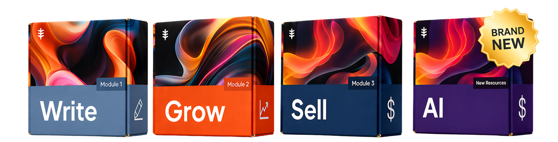 Course bundle visual for Write Grow Sell Course bundle visual for Write Grow Sell
